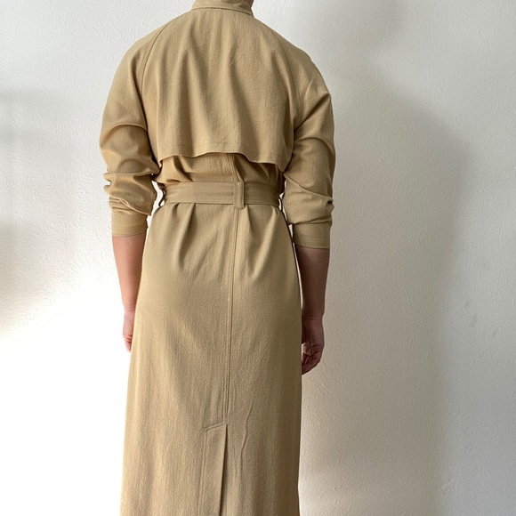 Weekday Tan Trenchcoat Maxi Belt Ines Dress - Small - Picture 6 of 7